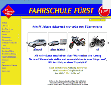 Tablet Screenshot of fahrschule-fuerst.de